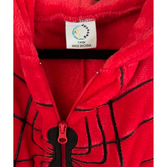 Unisex Spiderman Hooded One Piece Pajamas Adult Costume Halloween - Picture 4 of 6